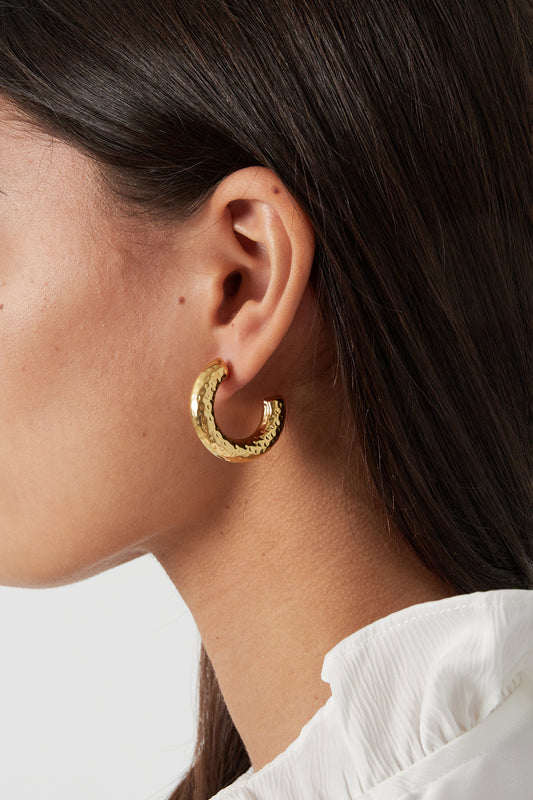 structured hoop earrings