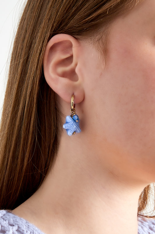 starry earrings - blue &