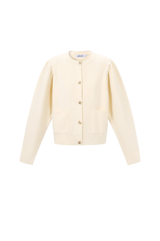 Cardigan with floral buttons