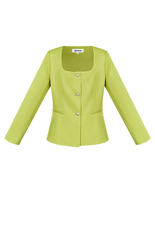 Trendy Blazer Top - lime