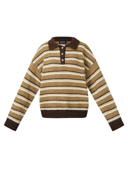 Polyester fiber (polyester) Knit sweaters Stripes Casual Fall/Winter Clothes
