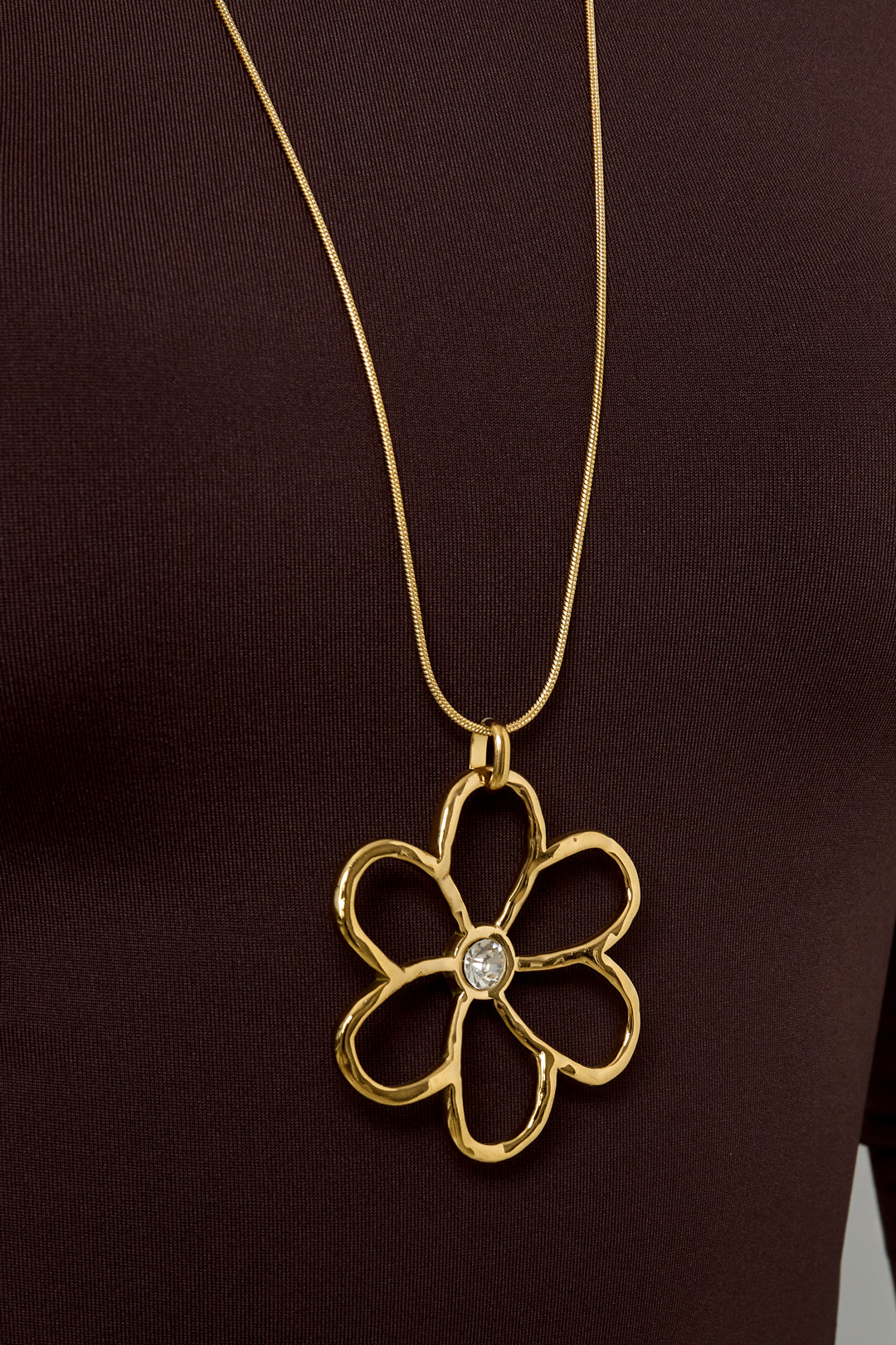 Stainless Steel Long Necklaces Flower Casual Daily Simple Series Women's jewelry