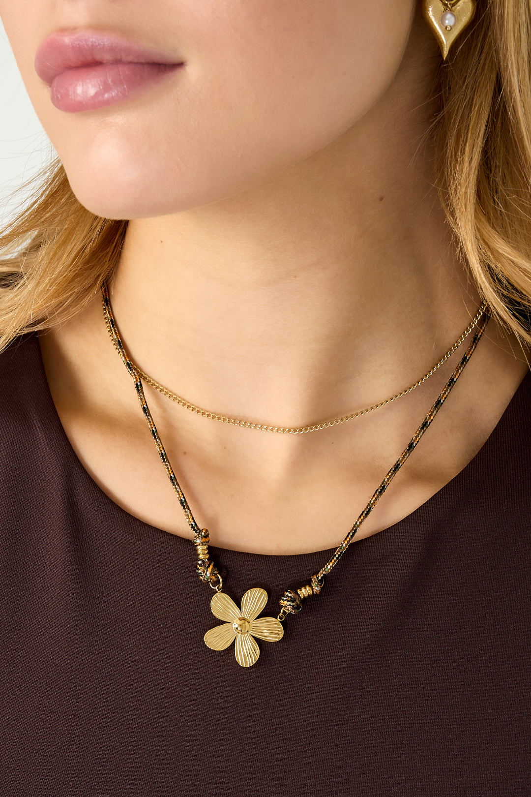 Stainless Steel Pendant necklaces Flower Casual Daily Simple Series Women's jewelry