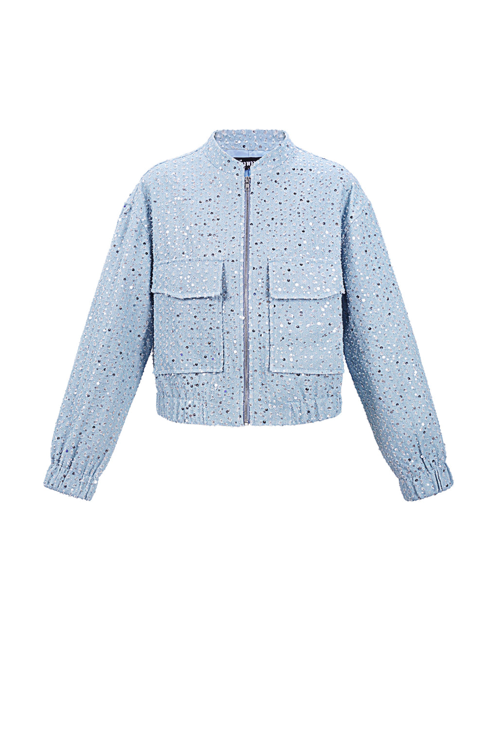 Denim jacket with sequins