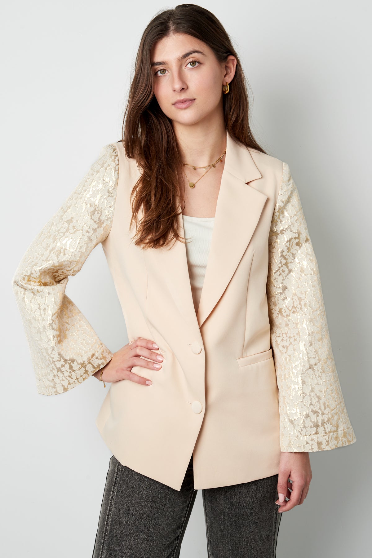 Blazer with panther sleeves