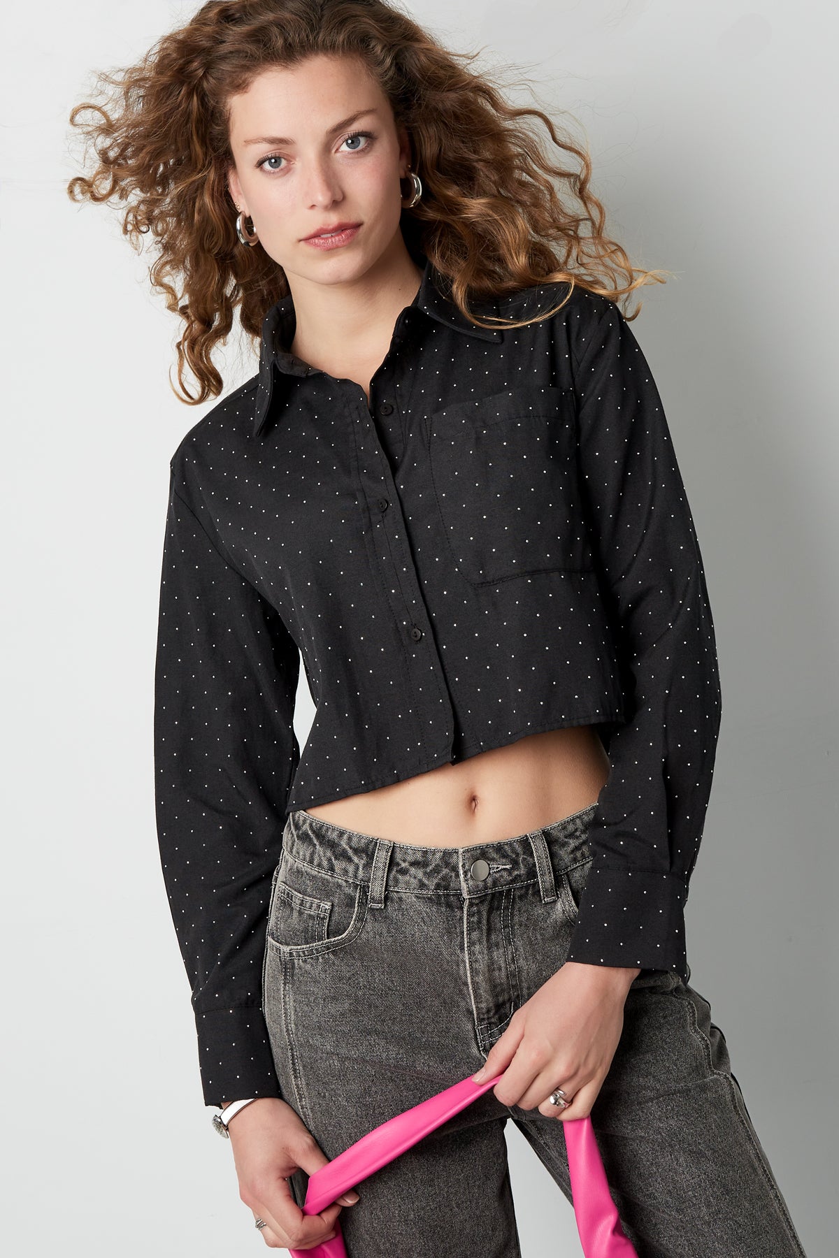 Blouse with studs