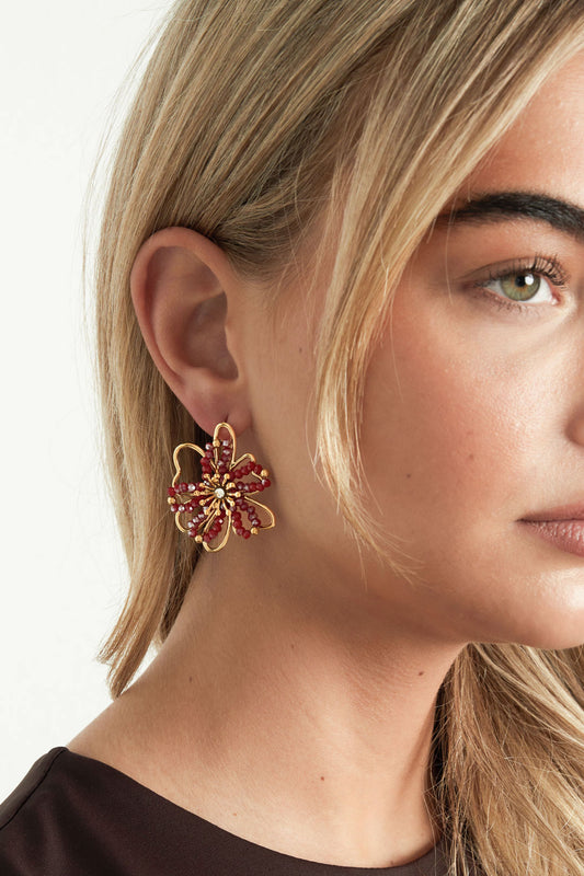 Stainless Steel Stud Earrings Flower Casual Daily Simple Series Women's jewelry