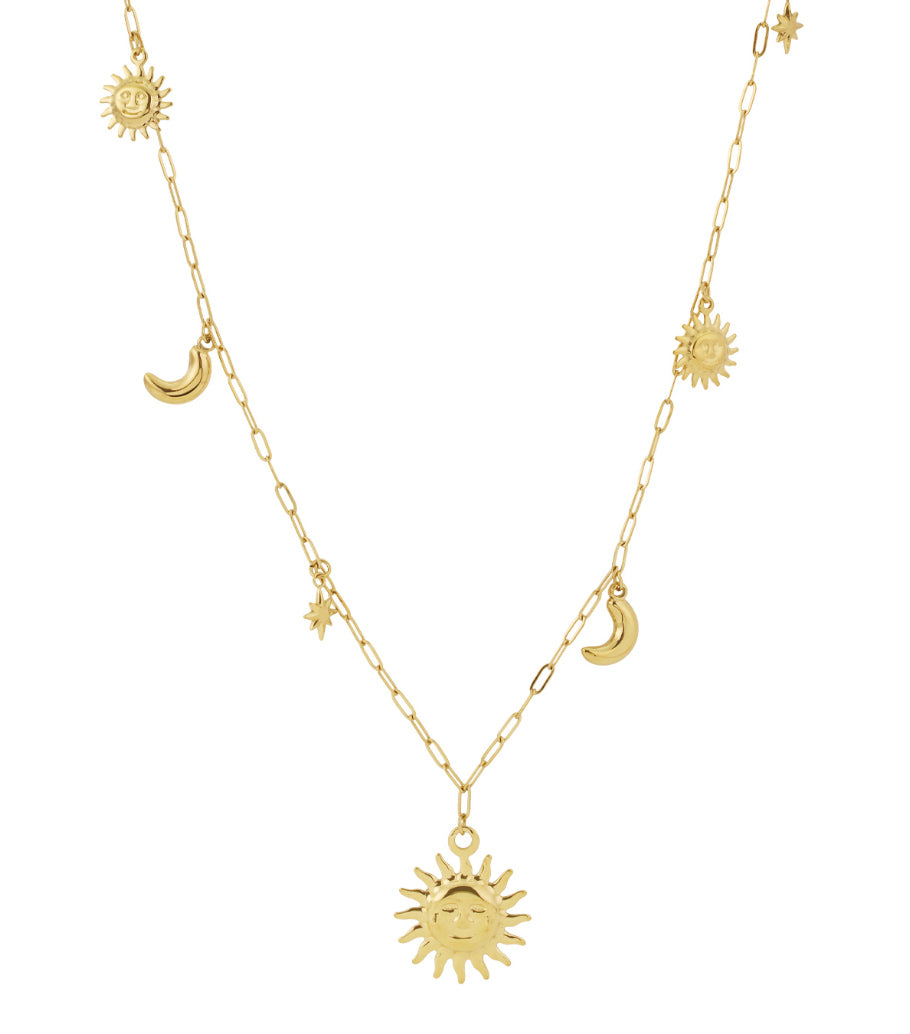 Sun Moon Star long Necklace