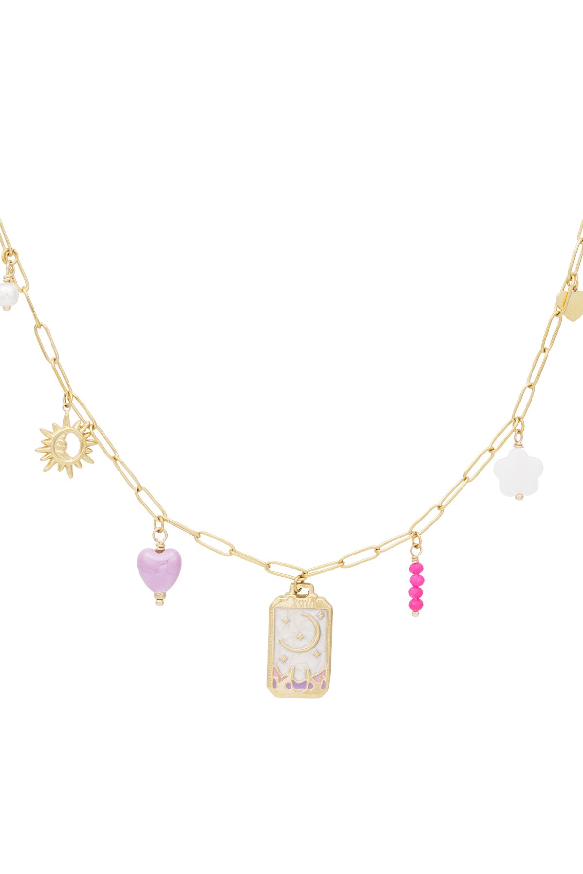 tiny moon charm necklace