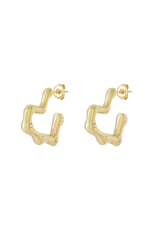 Stainless Steel Hoop Earrings Heart Daily Daily  Women's jewelry