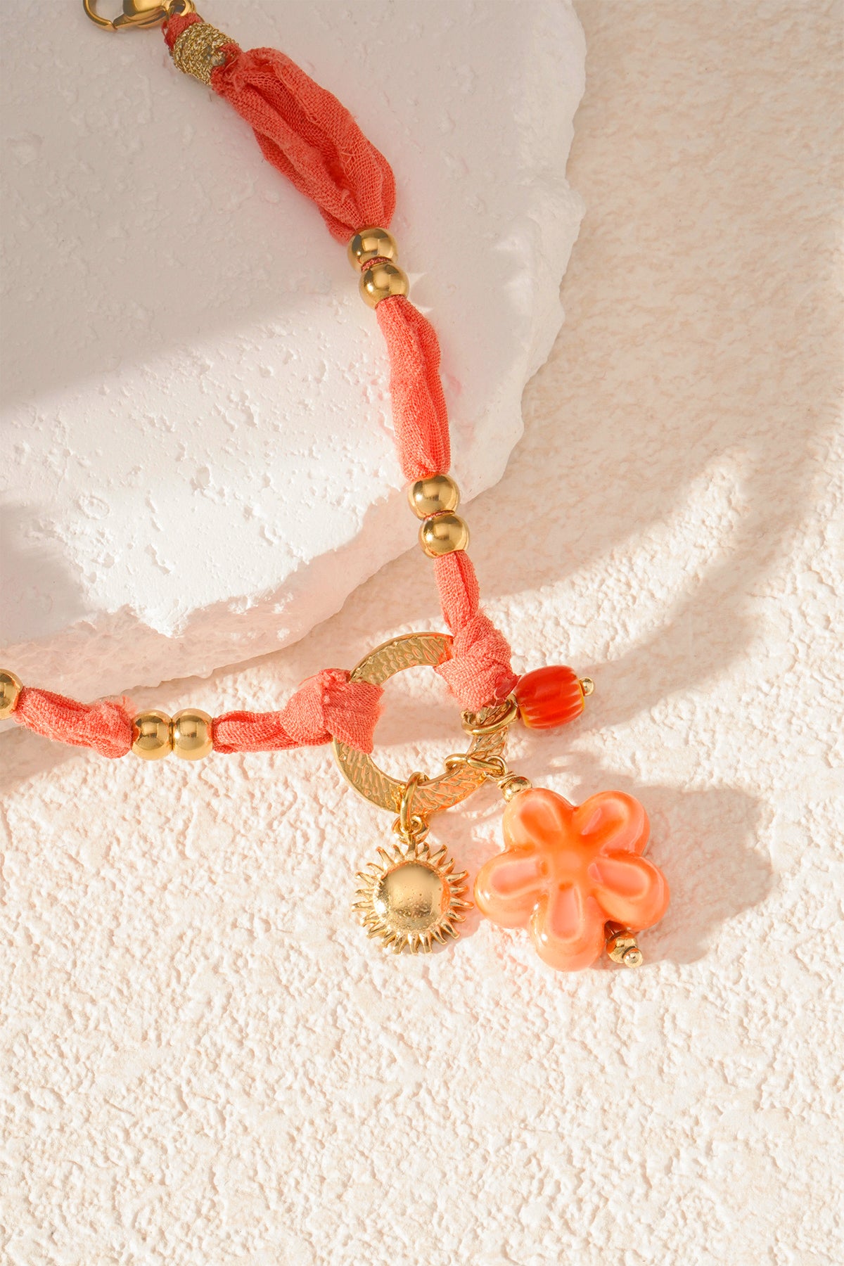 sunny floral bracelet - orange & 