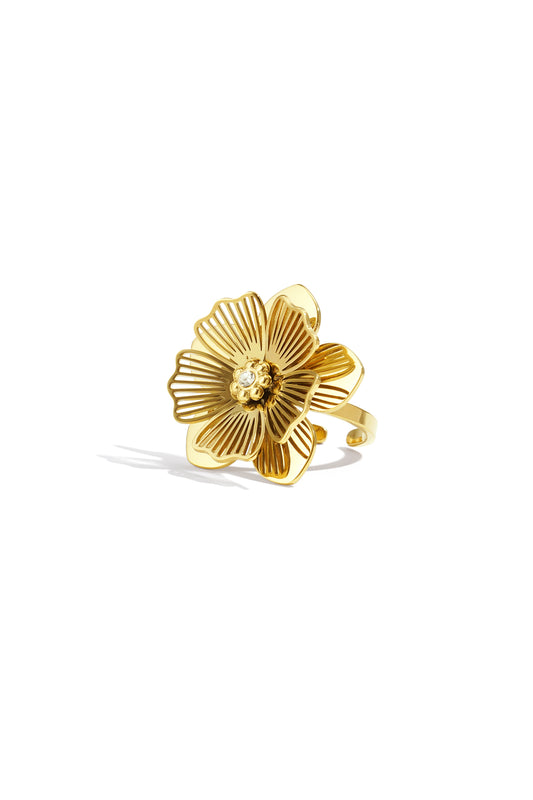 Stainless Steel Statement Rings Flower Casual Daily Simple Series Women's jewelry