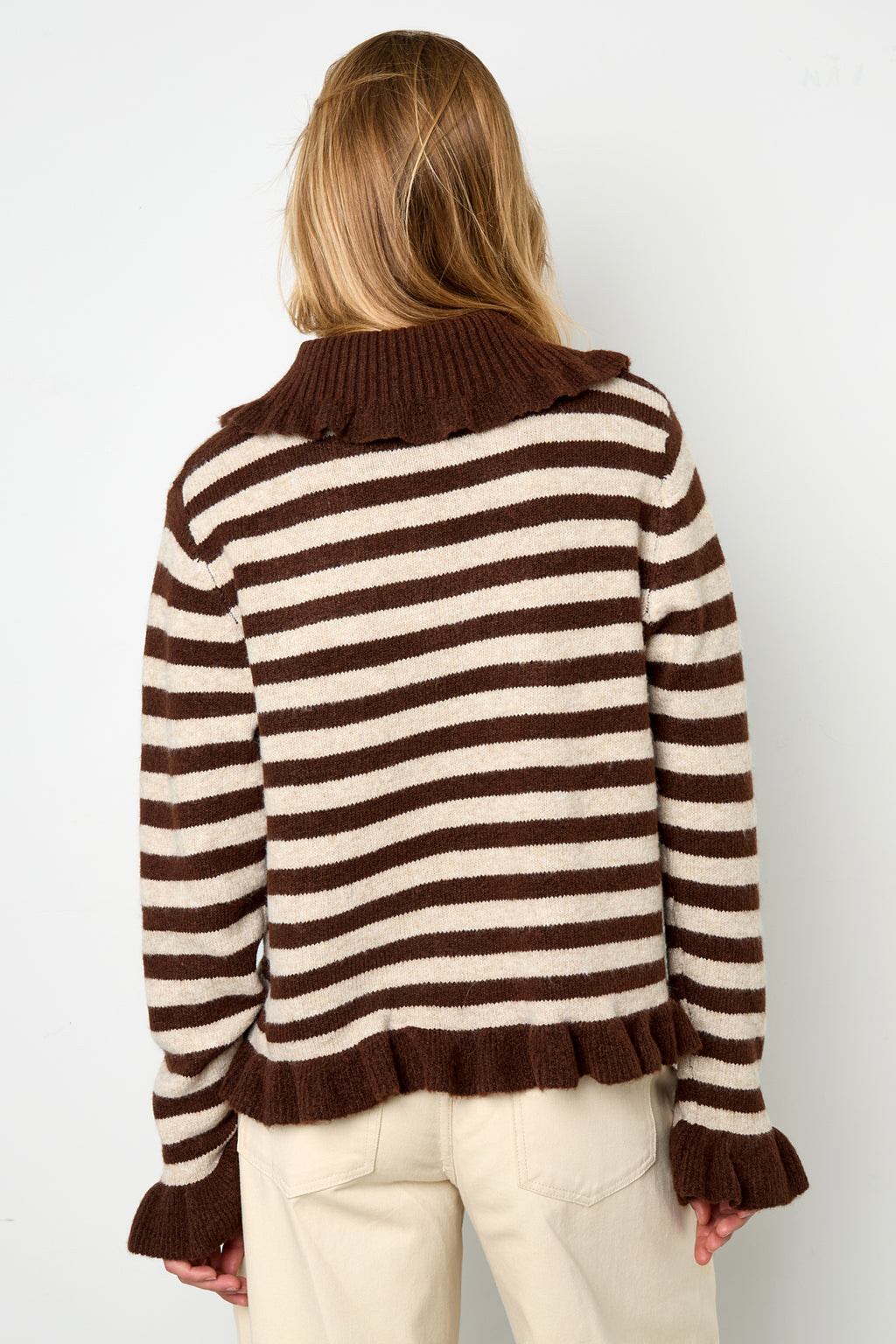 Polyester fiber (polyester) Knit cardigan Stripes Casual Fall/Winter  Clothes