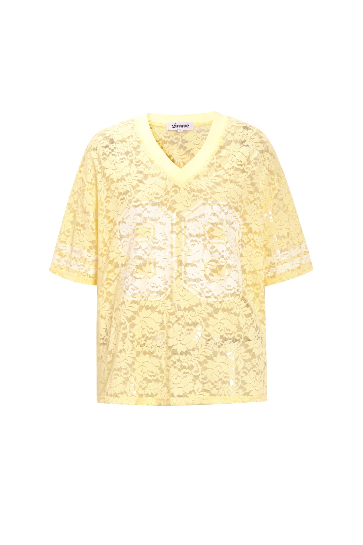 V-Neck Lace American T-shirt