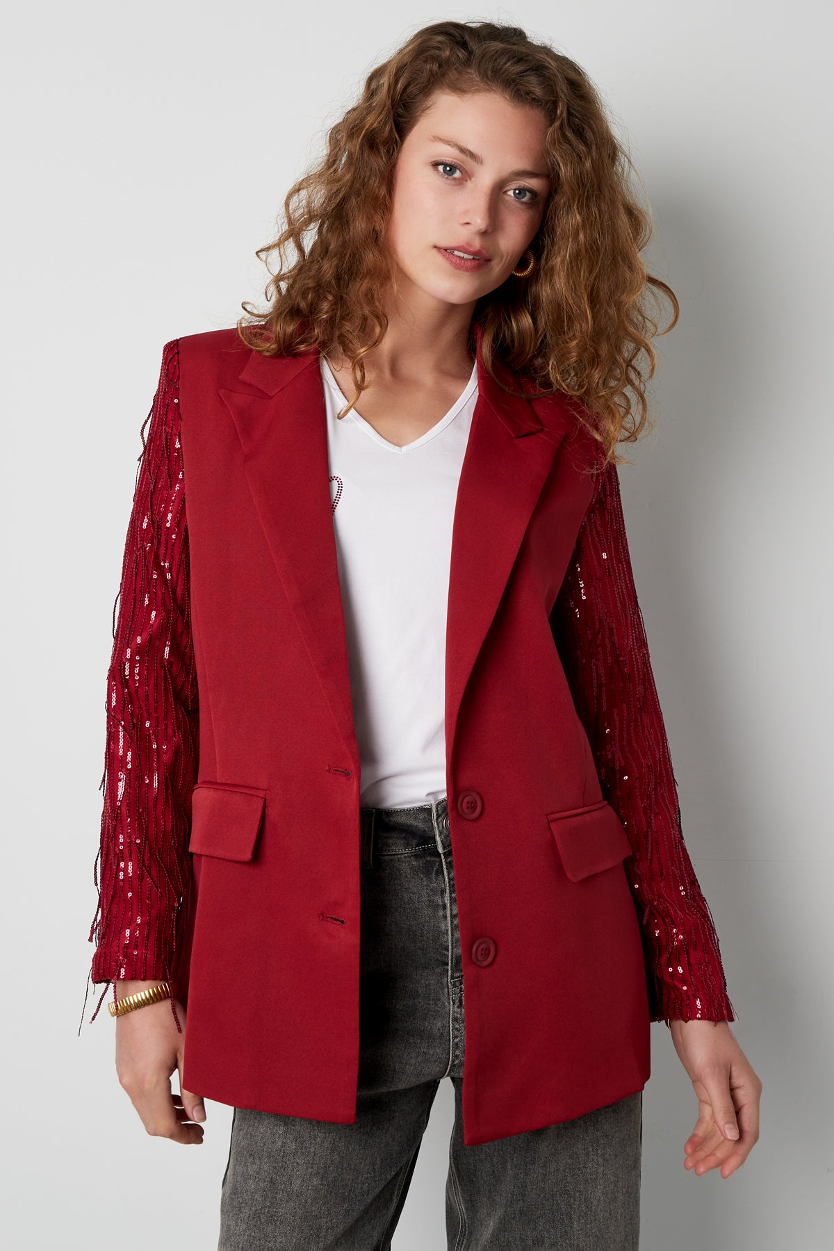 Blazer glitter sleeves