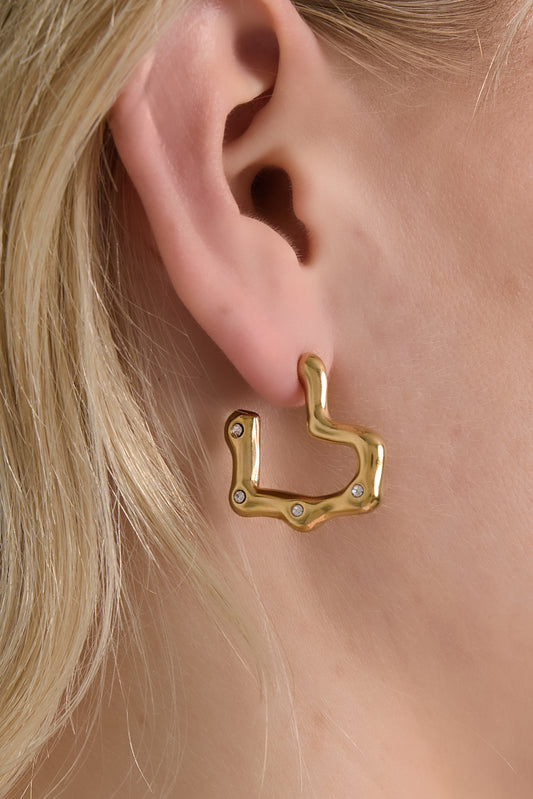 Stainless Steel Hoop Earrings Heart Daily Daily  Women's jewelry