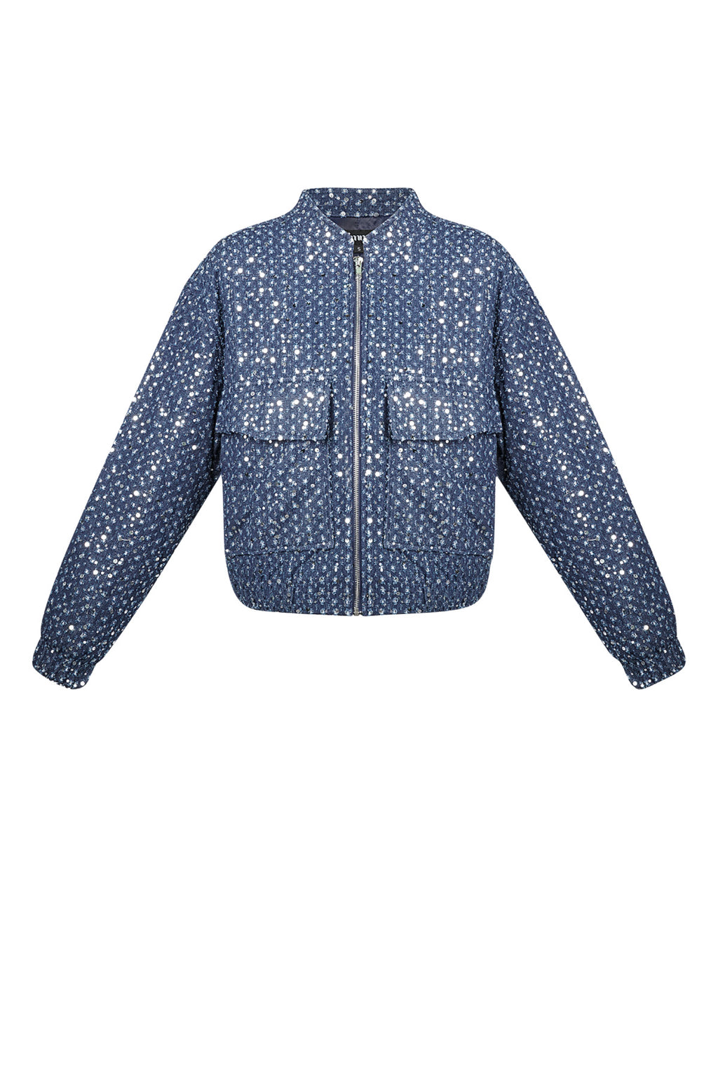 Denim jacket with sequins