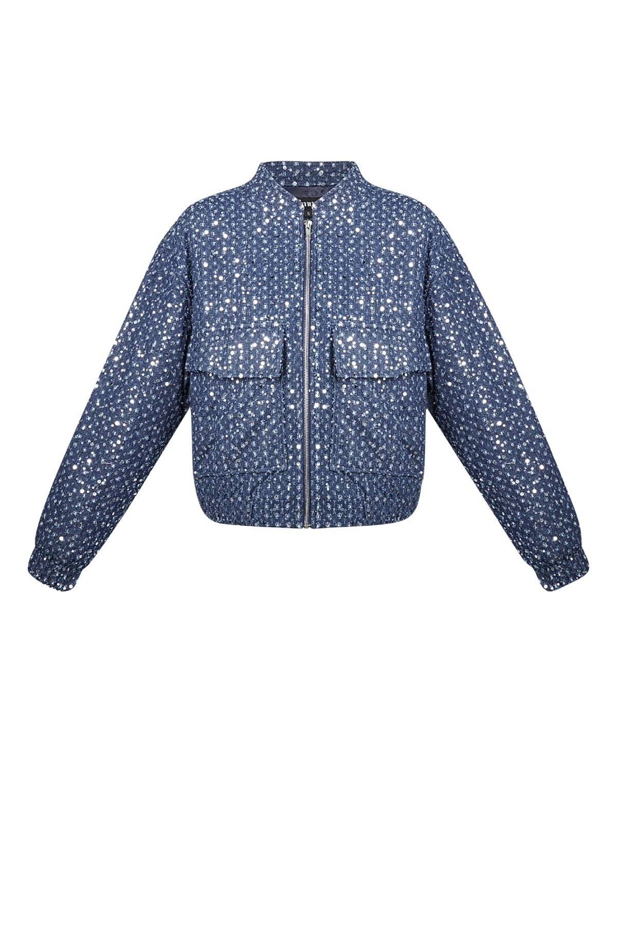 Denim jacket with sequins