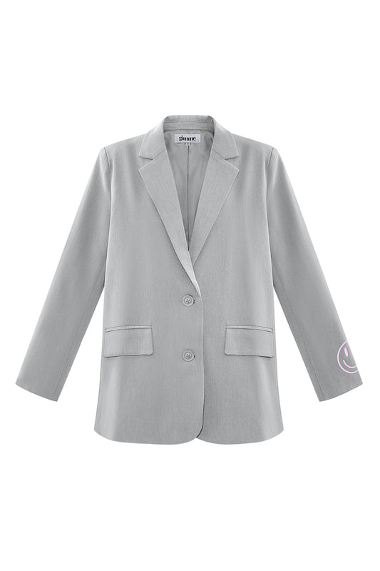 Blazer show your colorful smile - Gray