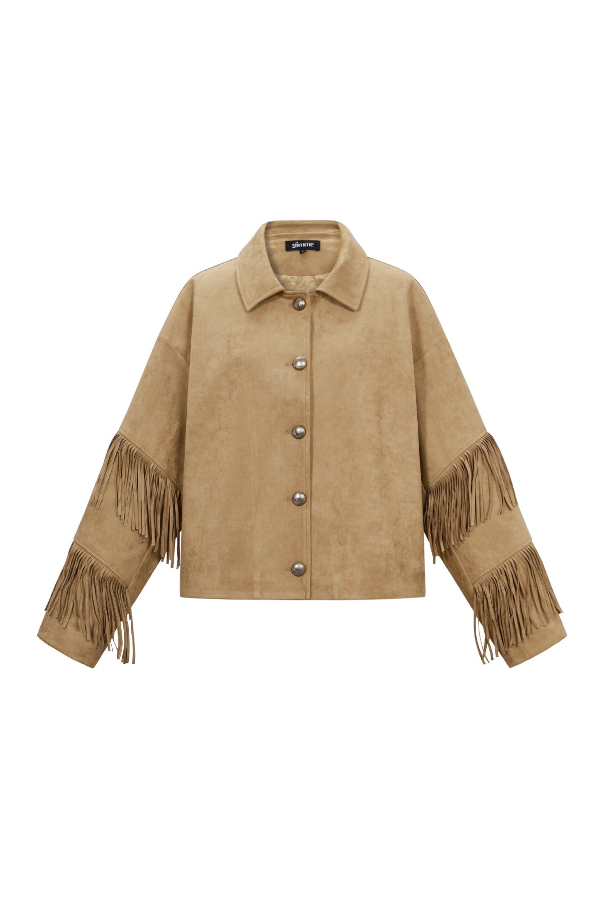 Suede-look jacket with fringes