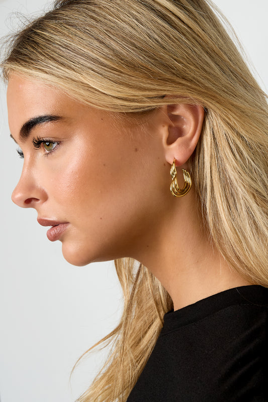 Stainless Steel Hoop Earrings Heart Casual Daily Simple Series Women's jewelry