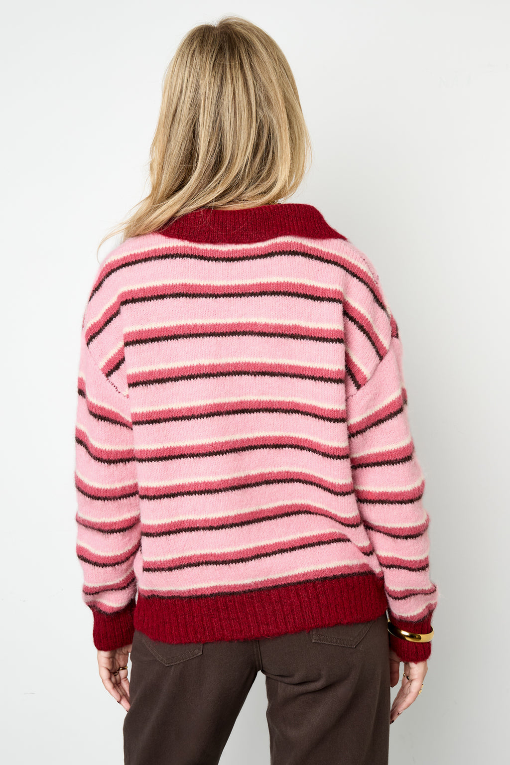 Polyester fiber (polyester) Knit sweaters Stripes Casual Fall/Winter  Clothes