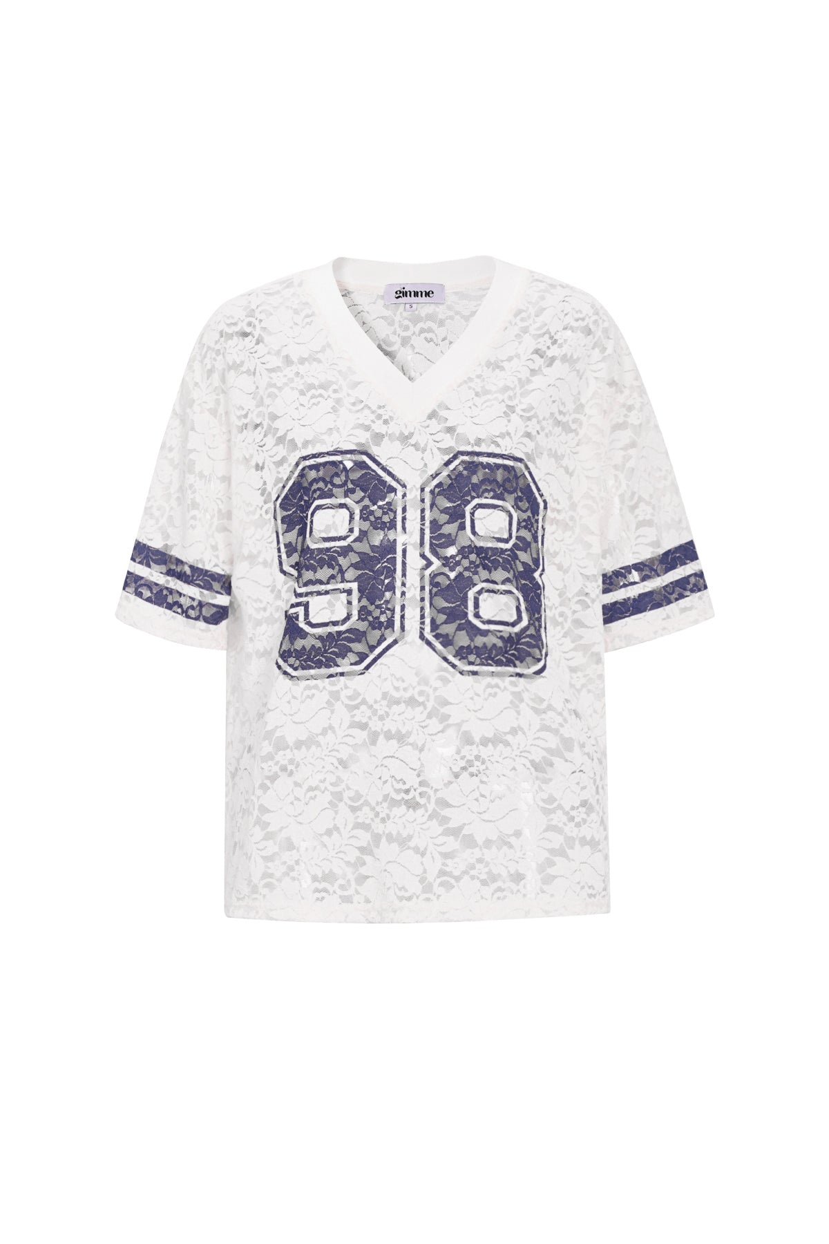 V-Neck Lace American T-shirt