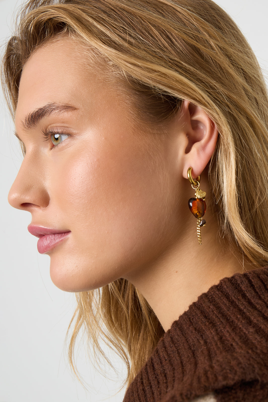 Stainless Steel Drop Earrings Heart Daily Simple Series Women's jewelry