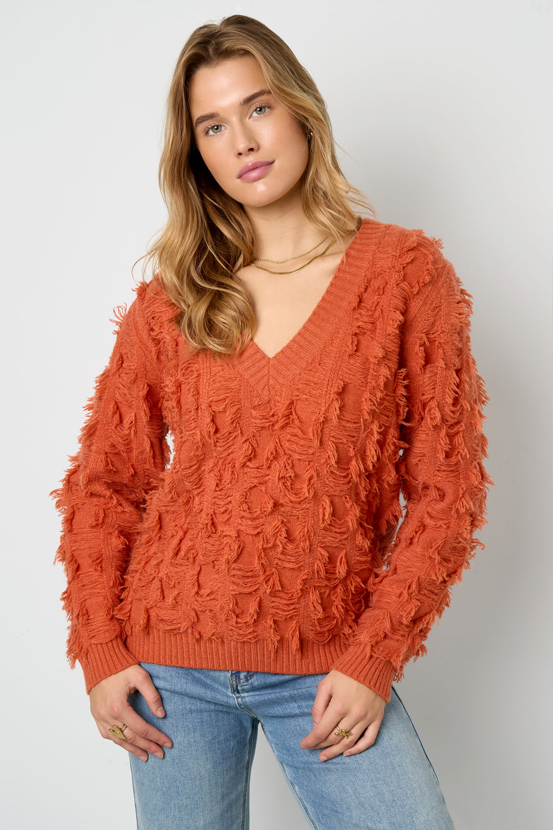 Vneck Fluffy Knit