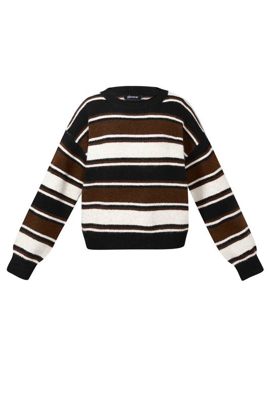 Polyester fiber (polyester) Knit sweaters Stripes Casual Fall/Winter  Clothes