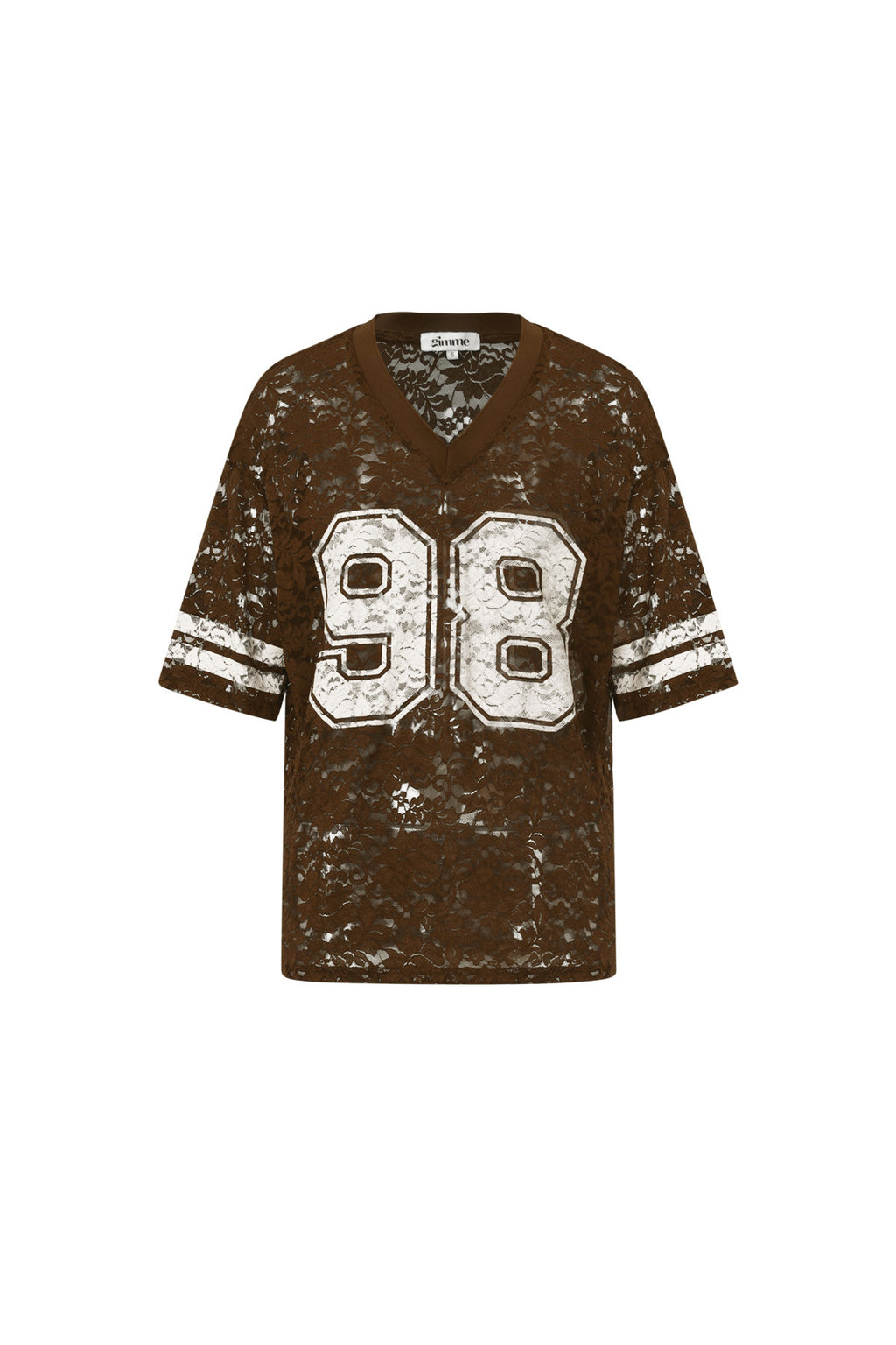 V-Neck Lace American T-shirt